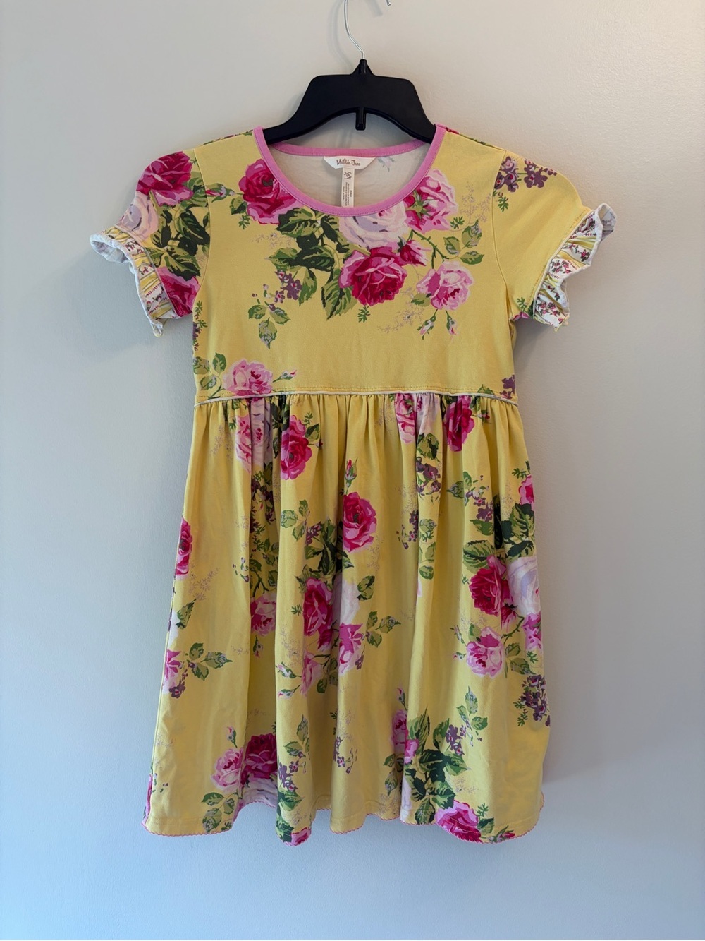 Matilda Jane Yellow Dress with Pink Rose Print